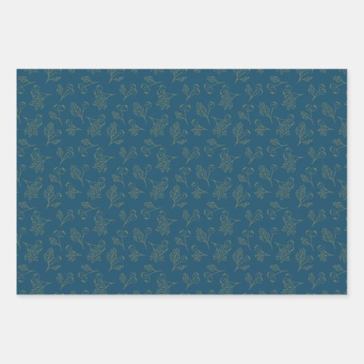 Golden Folie Winter Berries Inpakpapier Vel (Voorkant 2)