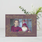 Golden Folie Winterbessen Foto Kaart (Staand voorkant)