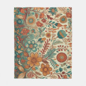 Golden Folk Art Tapestry Fleect Deken (Voorkant)