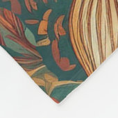 Golden Folk Art Tapestry Fleect Deken (Hoek)