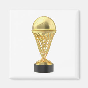 Golden football trofee magneet
