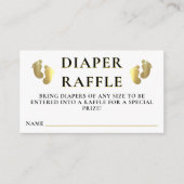 Golden Footprint Luier Raffle Baby shower Informatiekaartje (Voorkant)