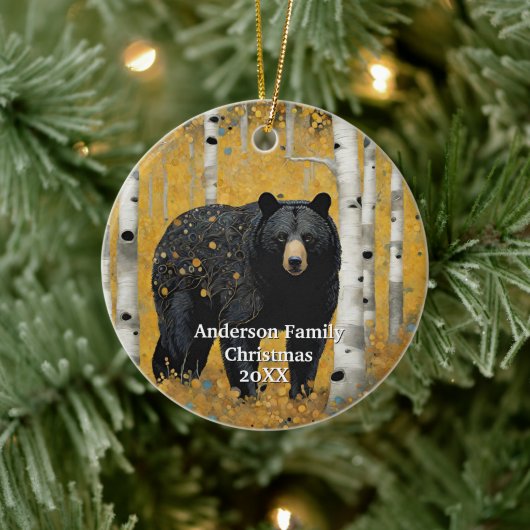 Golden Forest Black Beer Keramisch Ornament (Boom)