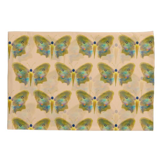 “Golden Forest” Butterfly Pillowcase Kussensloop (Achterkant)