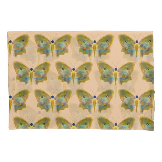 “Golden Forest” Butterfly Pillowcase Kussensloop (Voorkant)
