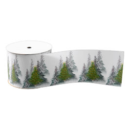 Golden Forest Glow Christmas Ribbon Grosgrain Lint