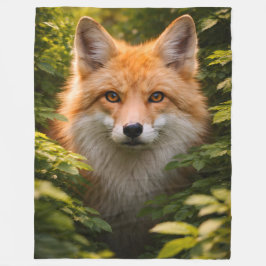 Golden forest guardian majestic red fox fleece thr deken