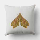 Golden Forest Moth – Surreal Nature Form Kussen (Achterkant)