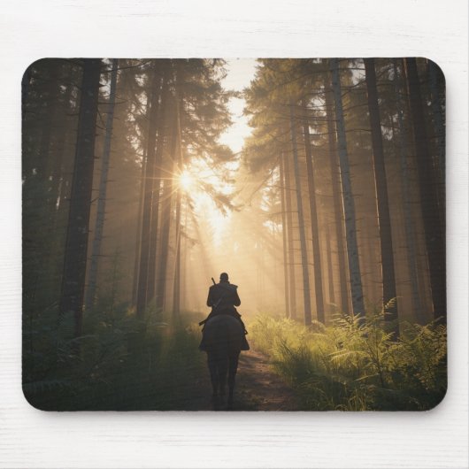Golden Forest Rider Mousepad Muismat (Voorkant)