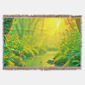 Golden Forest Stream Peaceful Art Deken (Voorkant)