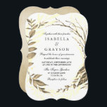 Golden Forest Wreath Wedding Invitation Kaart<br><div class="desc">Golden Forest Wreath Wedding Invitation Elegant Leaf Wreath Waterverf Ideaal voor elke bruiloft, met inbegrip van tuinhuwelijken, Church Weddings Spring Wedding Winter Weddings Summer Weddings Herfst/Autumn Weddings Matching Collectie Inclusief RSVP en nog veel meer - Bekijk ons collectie hieronder. Of ga naar onze winkel. Neem contact met ons op voor...</div>