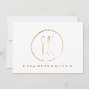GOLDEN FORK SPOON KNIFE SKETCH LOGO voor catering