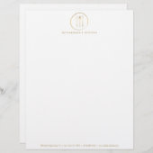 GOLDEN FORK SPOON KNIFE SKETCH LOGO voor catering Custom Briefhoofd (Voorkant / Achterkant)