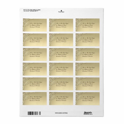 Golden Formal Verzendadres Label (Full Sheet)