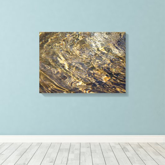 Golden Fountain Water 2 Canvas Afdruk (Insitu (Houten vloer))