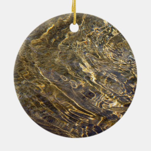 Golden Fountain Water 2 Keramisch Ornament (Achterkant)