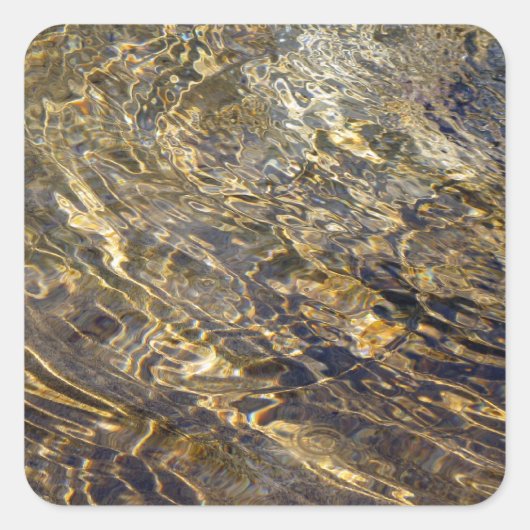 Golden Fountain Water 2 Vierkante Sticker (Voorkant)