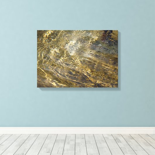Golden Fountain Water Canvas Afdruk (Insitu (Houten vloer))