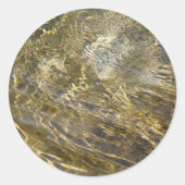 Golden Fountain Water Ronde Sticker (Voorkant)