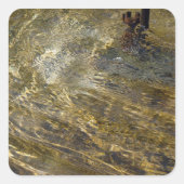 Golden Fountain Water Vierkante Sticker (Voorkant)