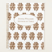 Golden Four Leaf Clovers Pattern Gold en White Planner (Voorkant)