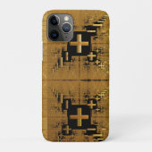 Golden Fractal Crosses Case-Mate iPhone Case (Achterkant)