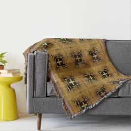 Golden Fractal Crosses Deken