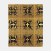 Golden Fractal Crosses Fleece Deken (Voorkant)