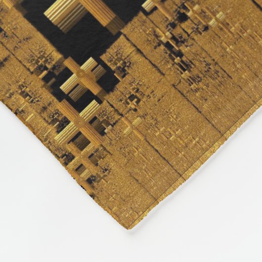 Golden Fractal Crosses Fleece Deken (Hoek)