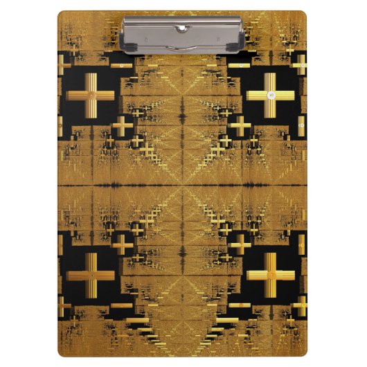 Golden Fractal Crosses Klembord (Voorkant)