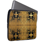 Golden Fractal Crosses Laptop Sleeve (Voorkant Rechts)