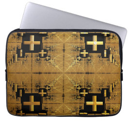 Golden Fractal Crosses Laptop Sleeve