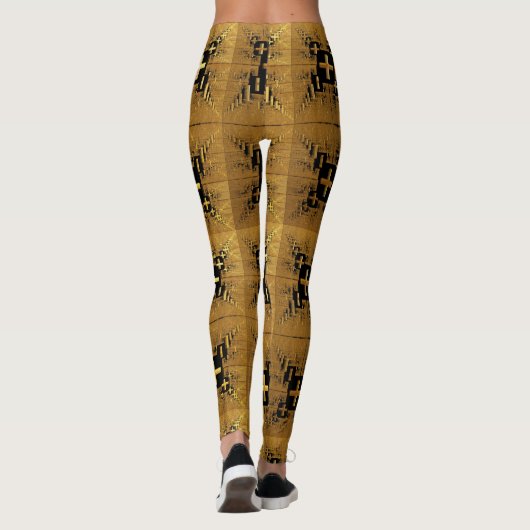 Golden Fractal Crosses Leggings (Achterkant)