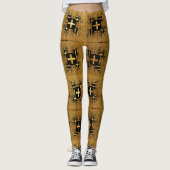 Golden Fractal Crosses Leggings (Voorkant)