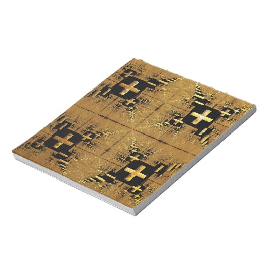 Golden Fractal Crosses Notitieblok (Linkerzijde)