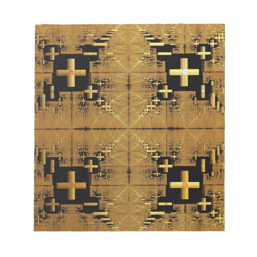 Golden Fractal Crosses Notitieblok (Voorkant)