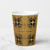 Golden Fractal Crosses Papieren Bekers (Achterkant)