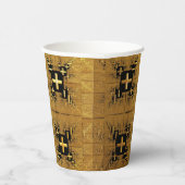 Golden Fractal Crosses Papieren Bekers (Rechts)