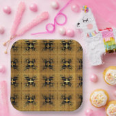 Golden Fractal Crosses Papieren Bordje (Feest)