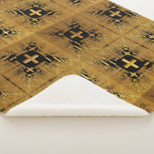 Golden Fractal Crosses Sherpa Deken (3/4)