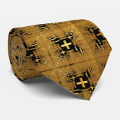 Golden Fractal Crosses Stropdas (Opgerold)