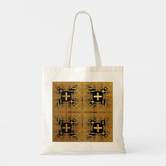 Golden Fractal kruist budget Canvas tas (Achterkant)
