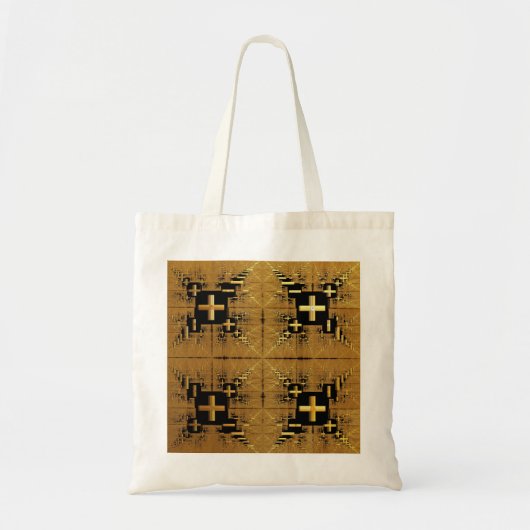 Golden Fractal kruist budget Canvas tas (Voorkant)