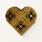 Golden Fractal kruist hart vorm spiraal Notitieboe Notitieboek (Achterkant)