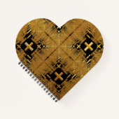 Golden Fractal kruist hart vorm spiraal Notitieboe Notitieboek (Voorkant)