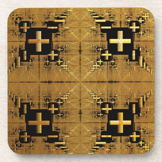 Golden Fractal kruist Onderzetters (Voorkant)