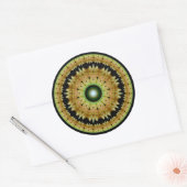 Golden fractal ronde mandala sticker (Envelop)