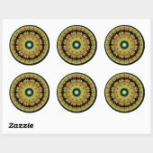Golden fractal ronde mandala sticker (Vel)