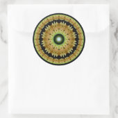 Golden fractal ronde mandala sticker (Tas)