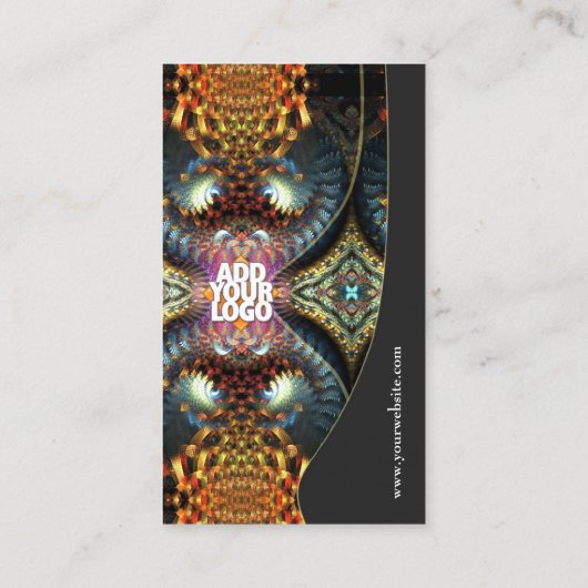 Golden Fractal Temple Art Visitekaartje (Achterkant)